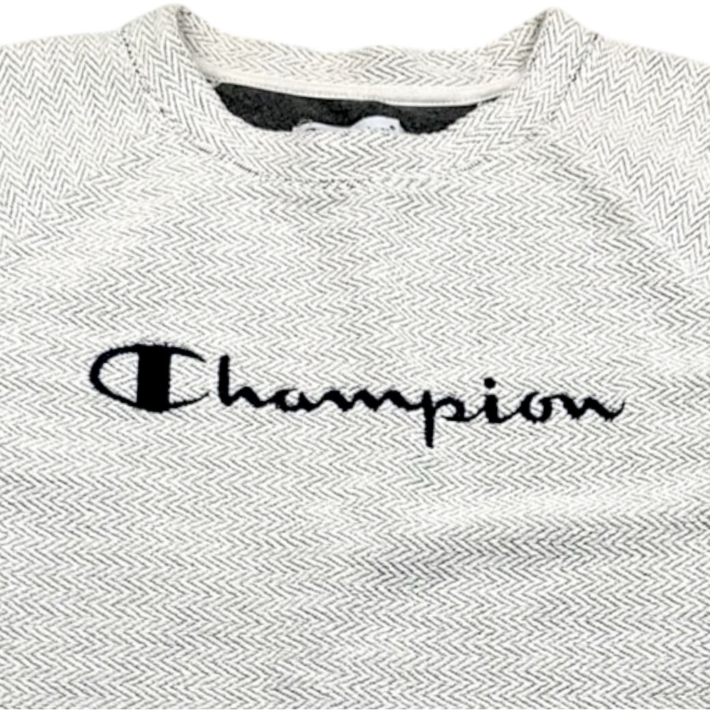 Champion Mens Large Gray Herringbone Crewneck Sweatshirt Athletic Pullover